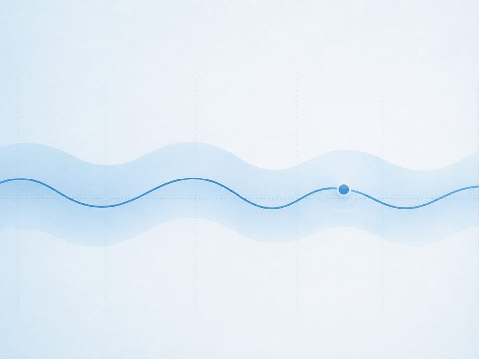 Abstract personal baseline chart with a calm blue range band