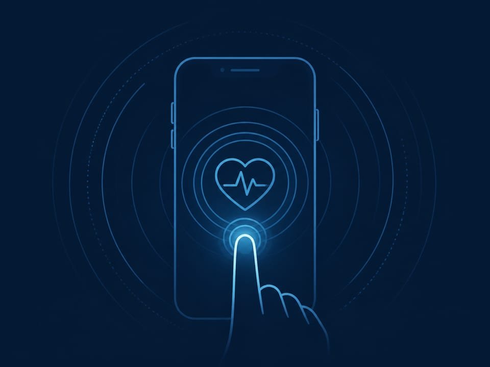 Phone camera check-in with fingertip measurement rings