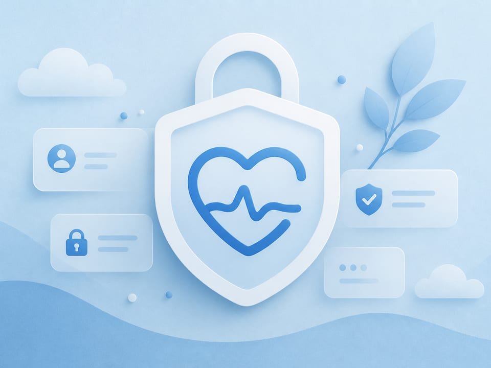 Soft privacy shield with a calm heart-pulse motif